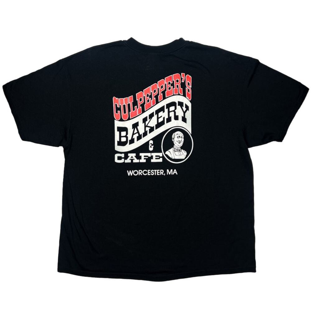 Vintage Late 90s Culpeppers Bakery Tee Shirt Worcester Massachusetts